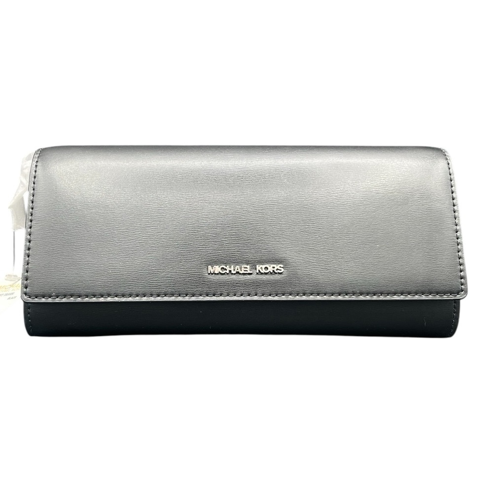 Michael Kors Black Medium Leather Flap Clutch / Crossbody - Picture 2 of 9